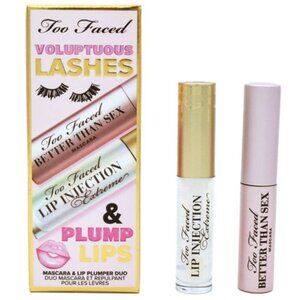 Too Faced Voluptuous Lashes & Plump Lips Mascara & Lip Duo Mini Makeup Gift Trav